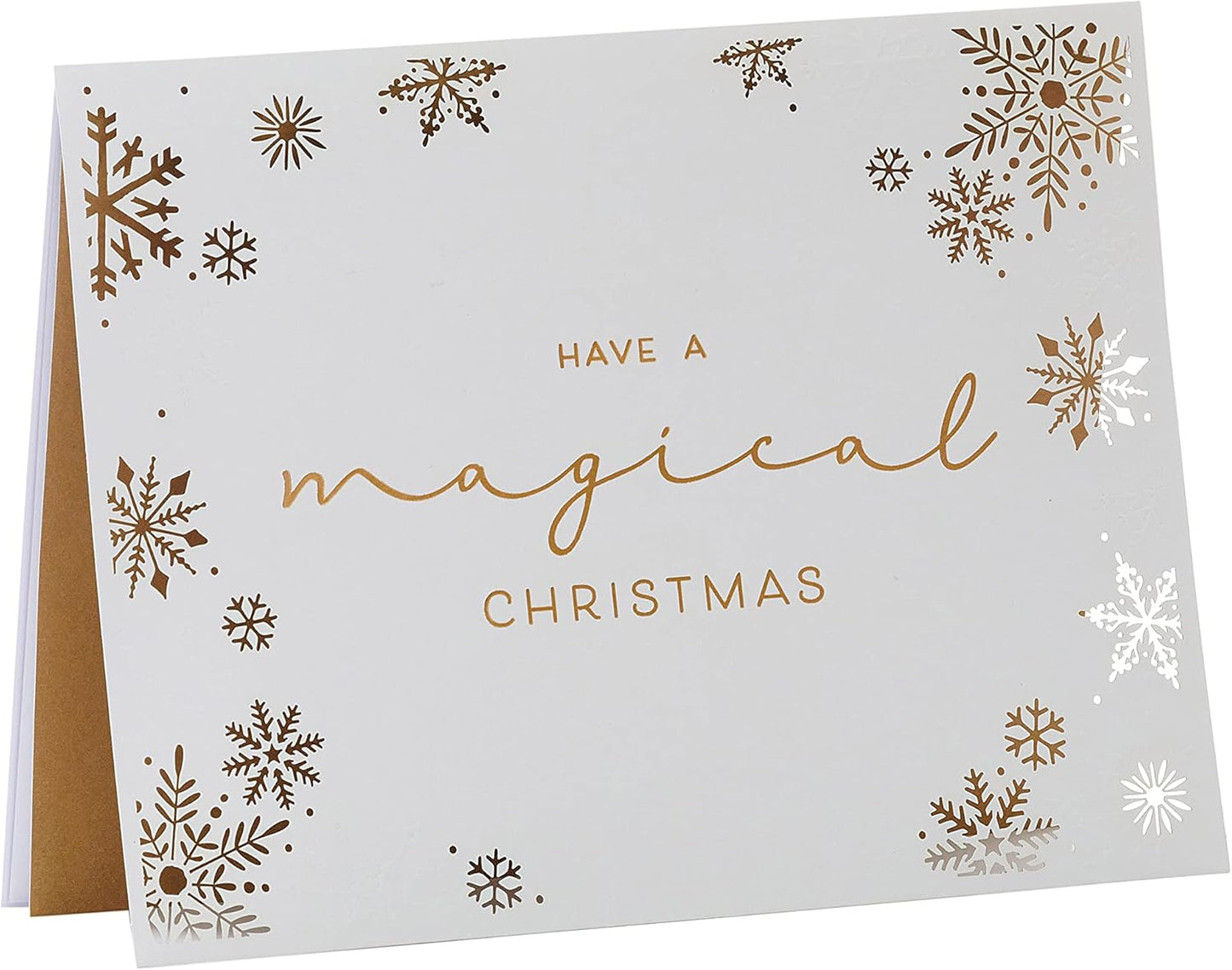 Box of 8 Gold Foiled Snowflake Mind Charity Luxury Christmas Cards
