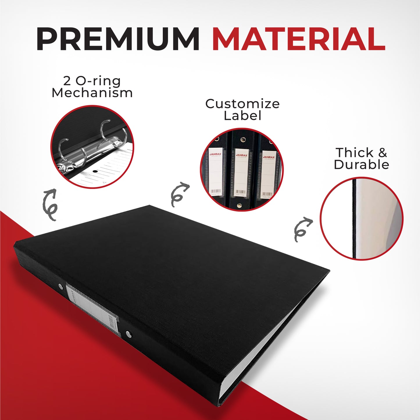 Pack of 3 A4 Purple Paper Over Board Ring Binders by Janrax