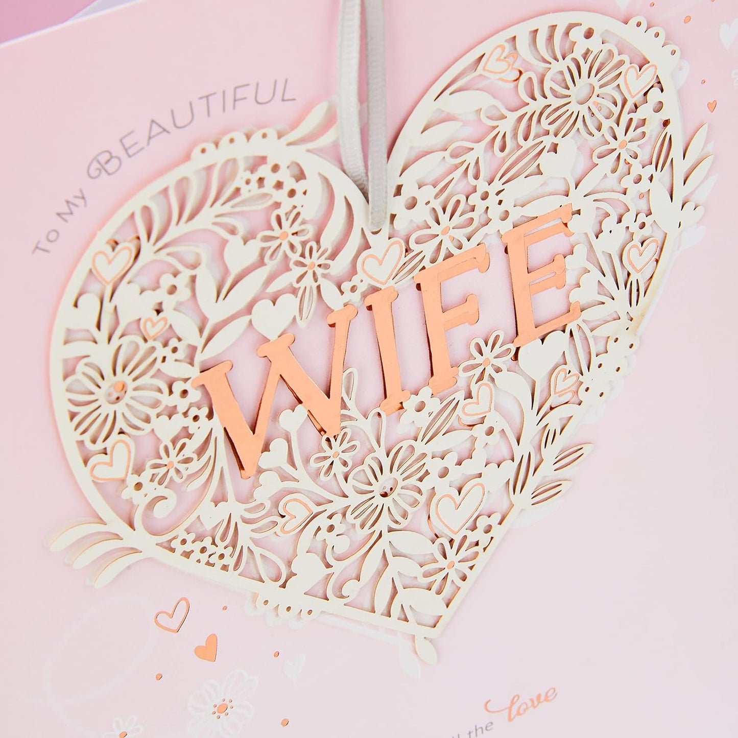 Romantic Valentine's Card For Wife with Keepsake