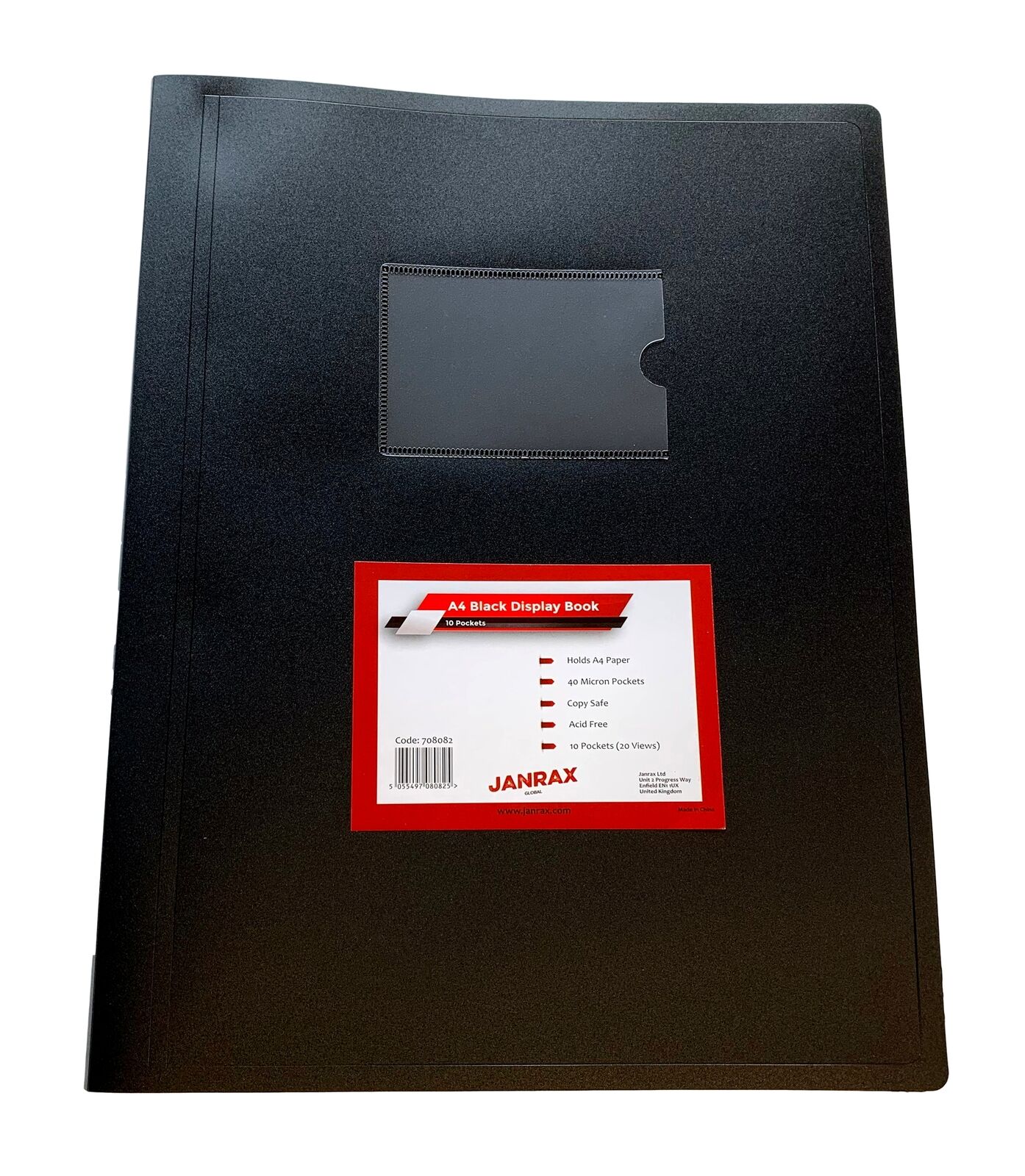 Pack of 10 A4 10 Pocket Black Flexible Cover Display Books