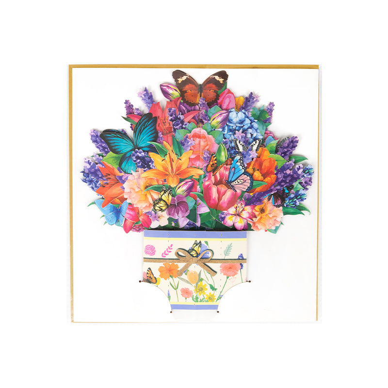 A Bouquet of Joy Butterfly Bloom 3D Pop Up Greeting Card