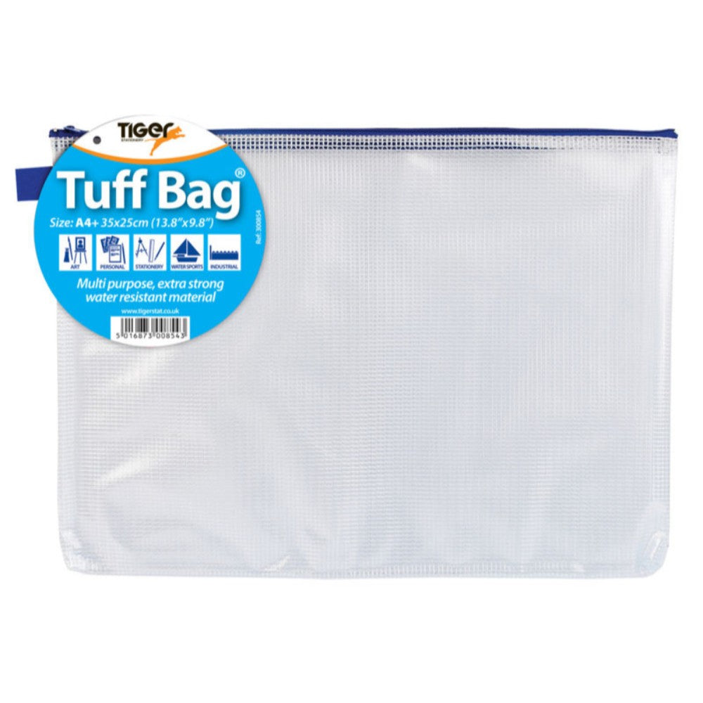 Foolscap/A4+ Tuff Bag - Assorted Coloured Zip