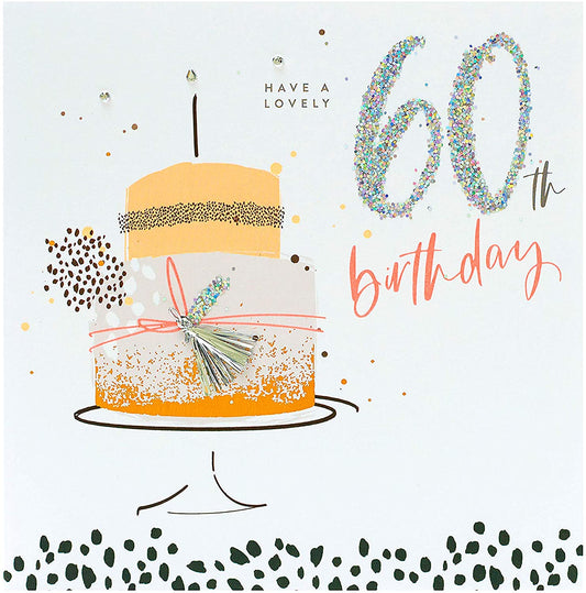 Neon Hand Finished 60th Birthday Card 