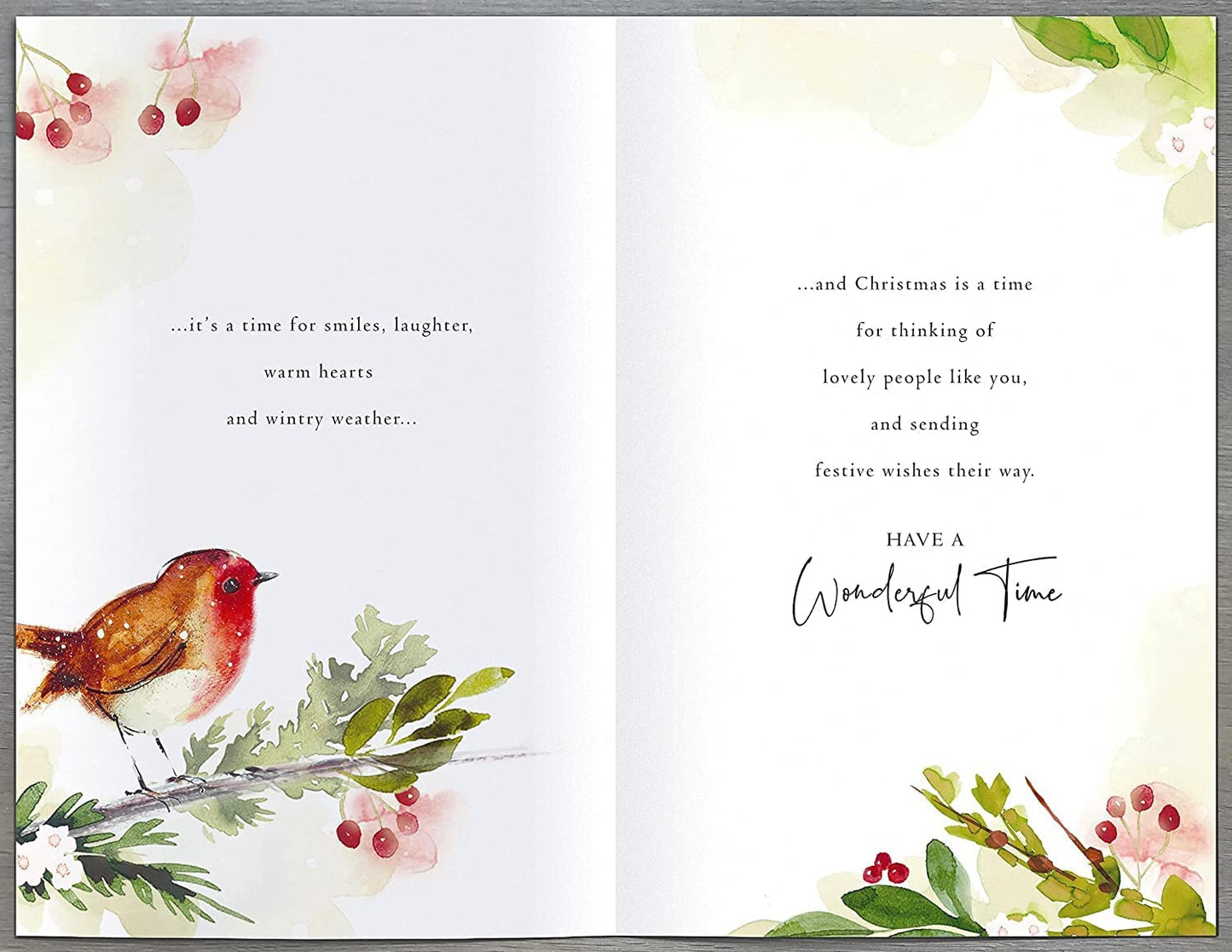 Robin Christmas Wishes Traditional Foiled Card