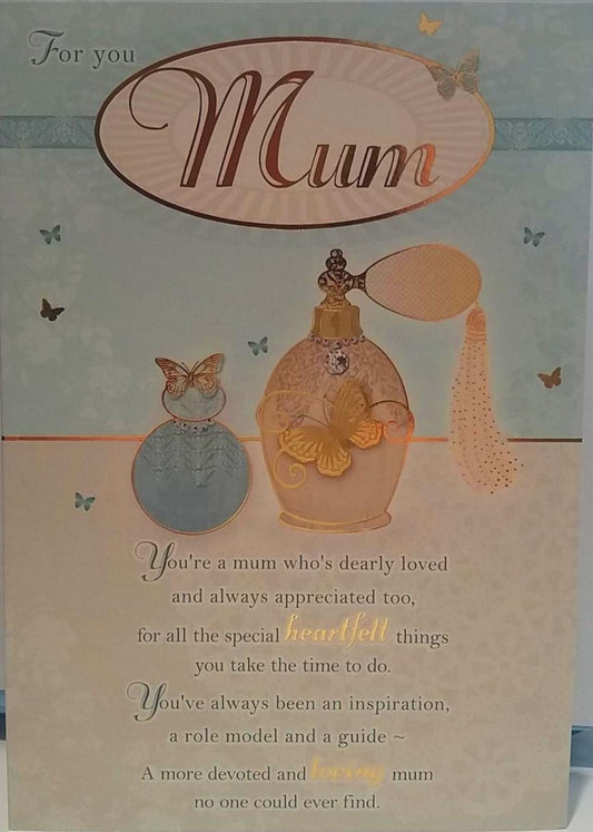 For You Mum Beautiful Perfume Bottle Design Birthday Card