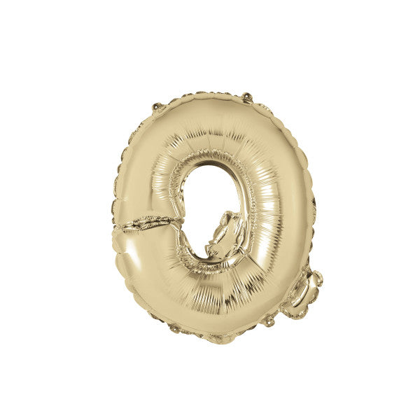 Gold Letter Q Shaped Foil Balloon 14"