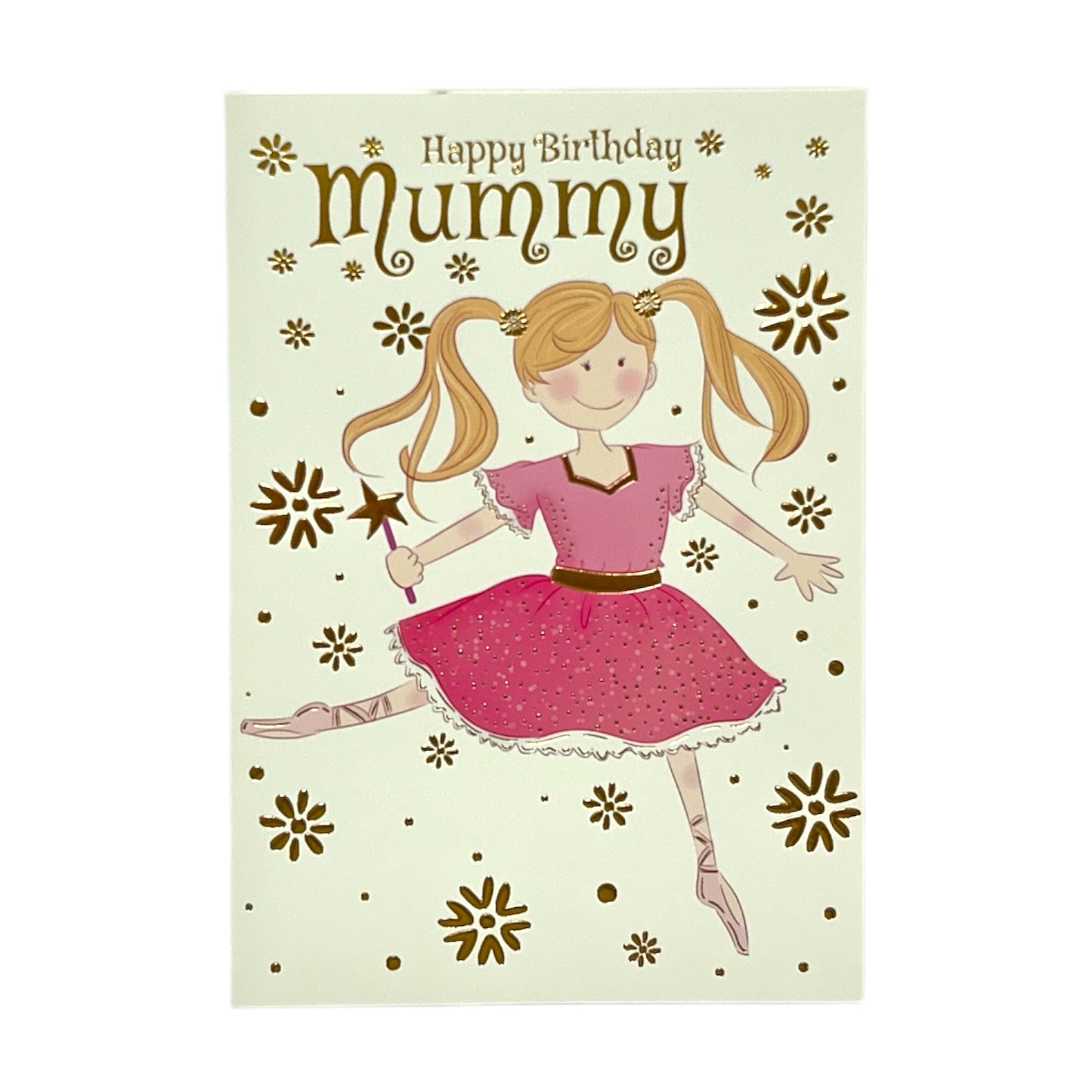 For Mummy Juvenile Girl Holding A Magic Wand Birthday Card