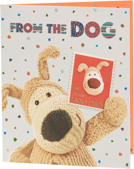 Boofle with Stamp from The Dog Father's Day Card