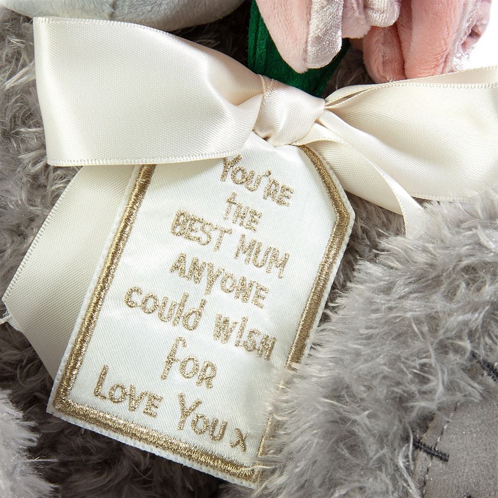 Me to You Tatty Teddy Large Luxury 'Best Mum' Plush Bear With Velvet Flowers 27cm High Official Mother's Day Collection