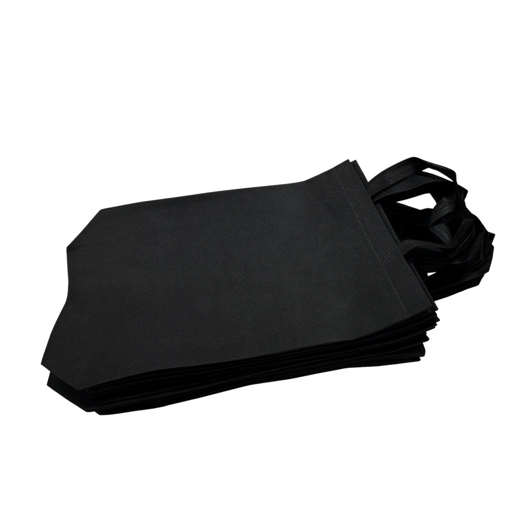 Pack of 50 Black Coloured 30x38x10cm Non-Woven Bags with Handle