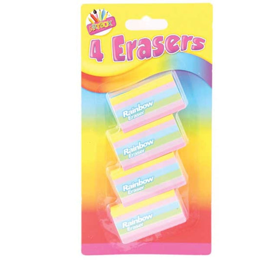 Pack of 4 Rainbow Erasers
