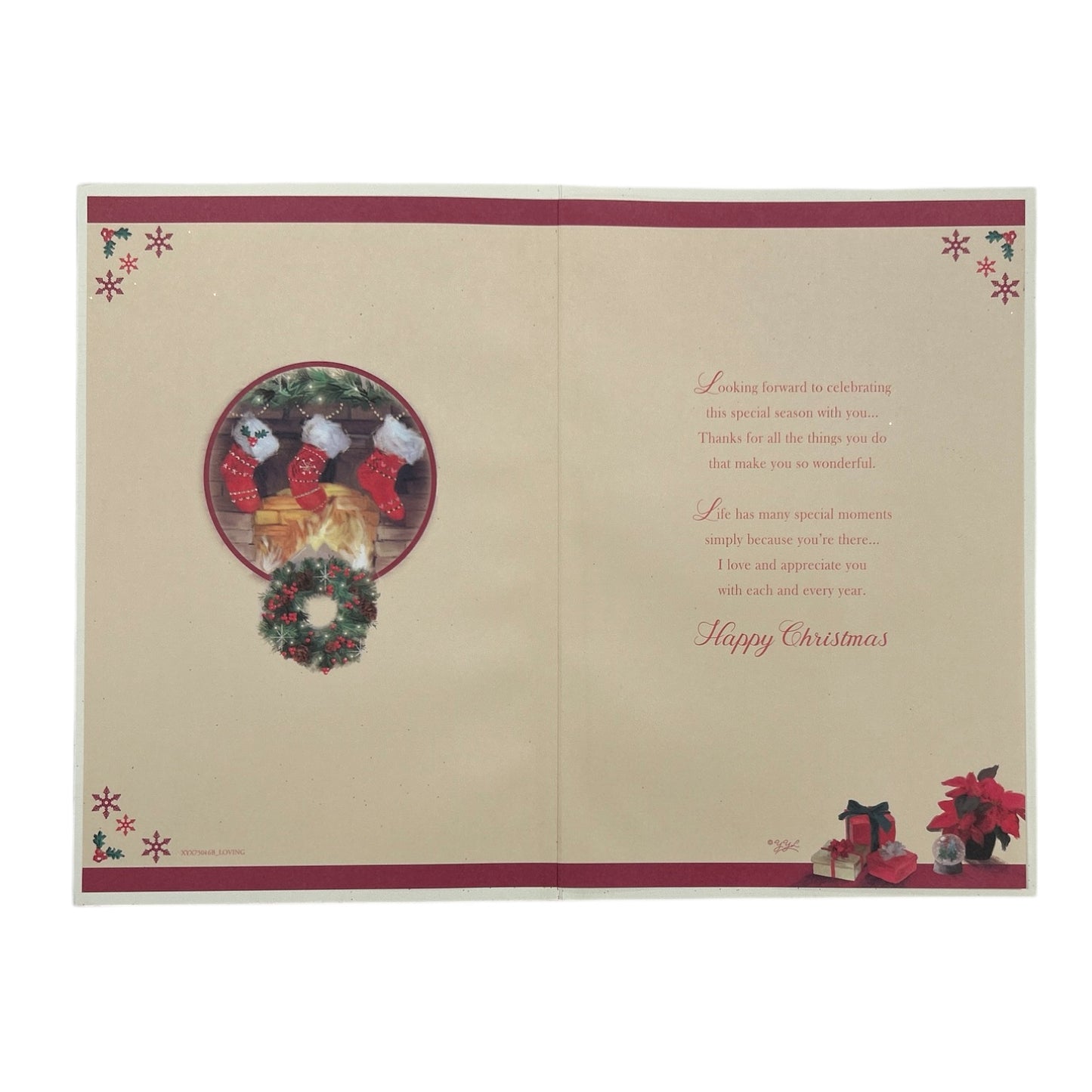 With Love To My Fiancee Amazing Decorated Room Design Christmas Card