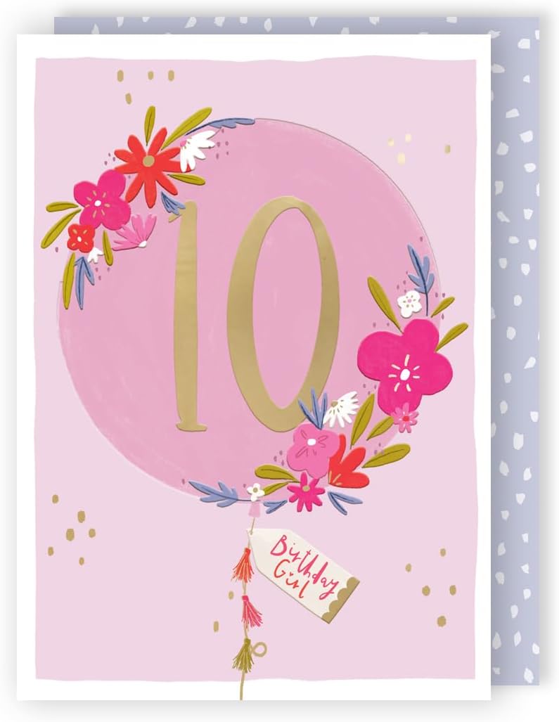 Contemporary Bloomin' Fun! Design Girl 10thBirthday Card