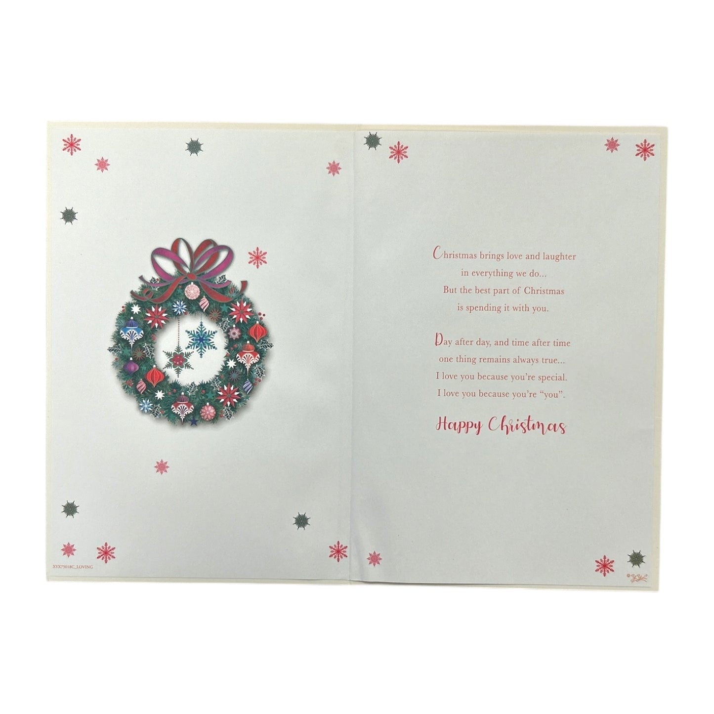 To The Man In My Life Baubles Decorative Wreath Design Christmas Card