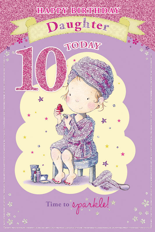 Today You're 10 Cute Little Girl Dress up Design Daughter Candy Club Birthday Card