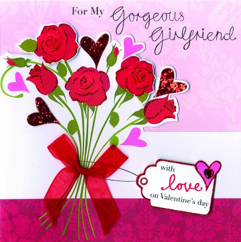 For A Girlfriend Bunch of Roses Design Valentine's Day Card