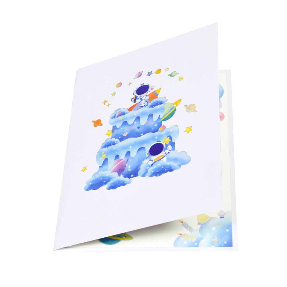 Astronaut and Planet Design Space Themed 3D Pop Up Greeting Card