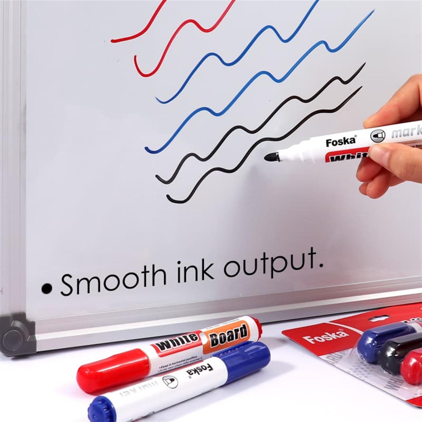 Pack of 3 Colors Smooth Ink Easy Dry Whiteboard Marker Pens