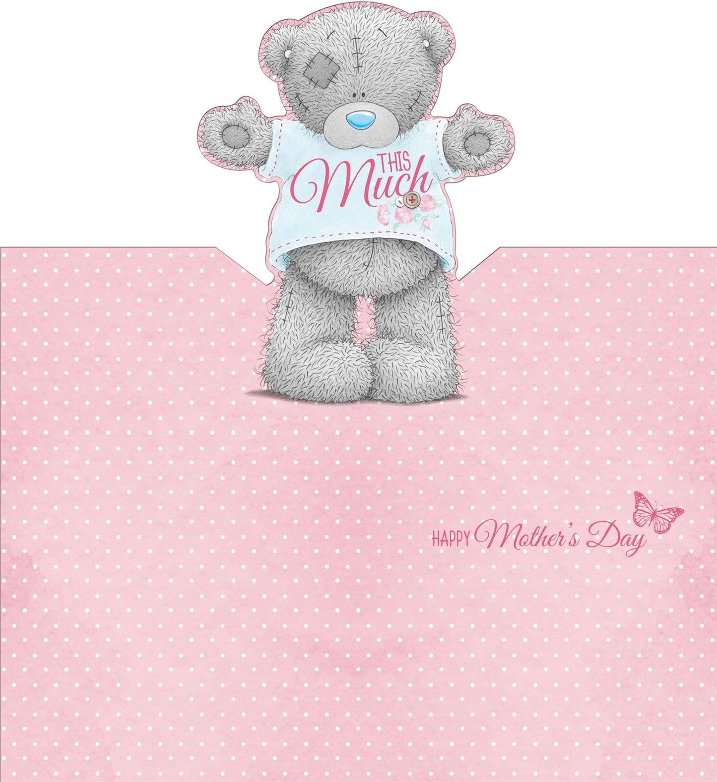 Mum Pop Up Bear Holding Heart Design Mother's Day Card