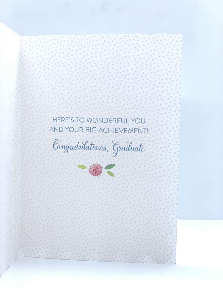 Graduation Card Finished with Glitter and Diamantes Girl with Flowers