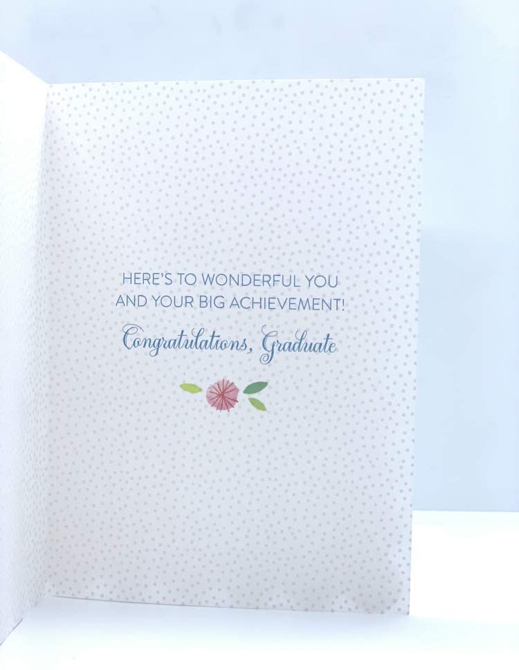 Graduation Card Finished with Glitter and Diamantes Girl with Flowers 