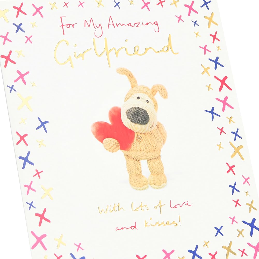 Boofle Holding Large Heart Girlfriend Valentine's Day Card