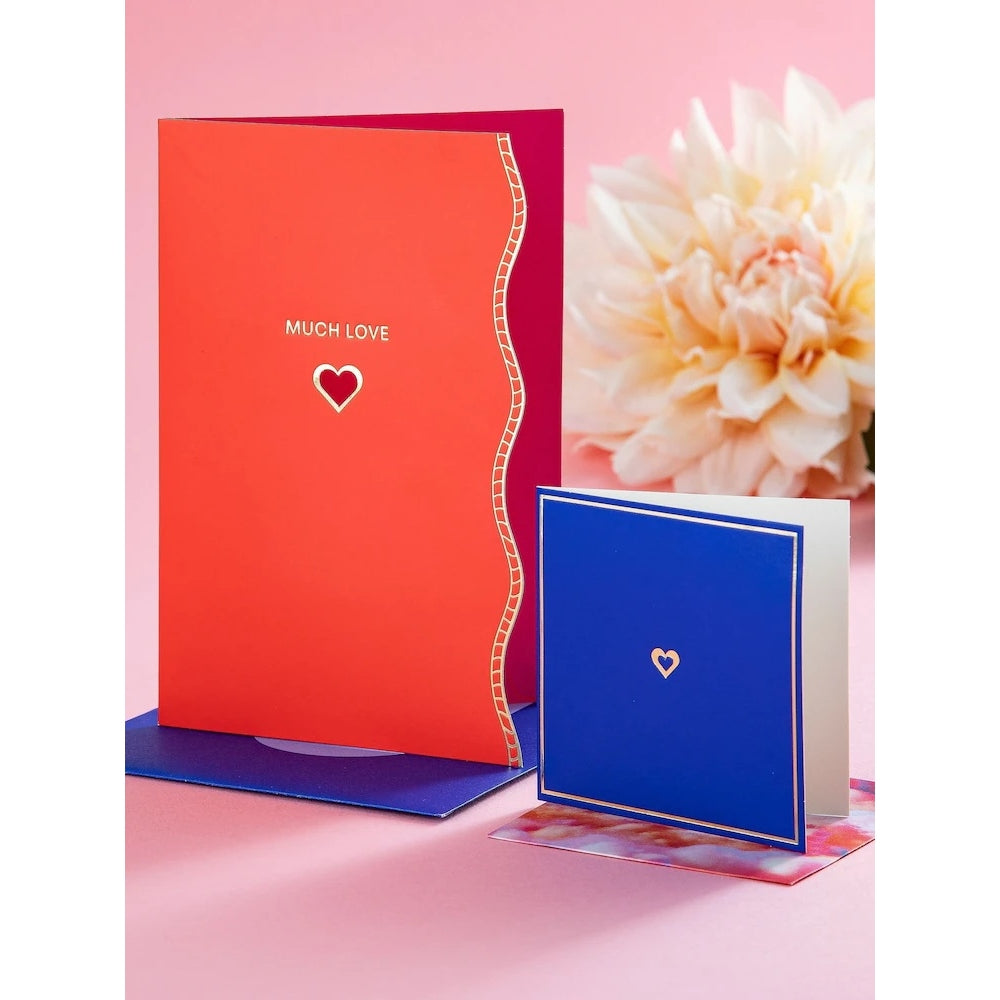 Red Blue Premium 'Much Love' Open Card Vivid Aura