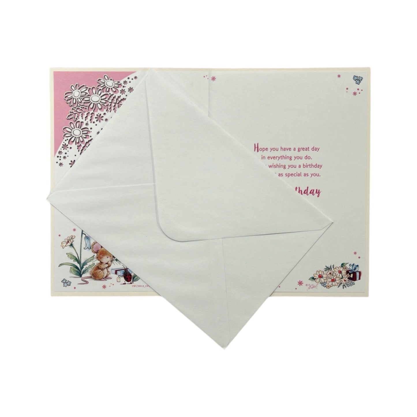 To Dear Aunt Cute Mouse with Flowers Design Birthday Card