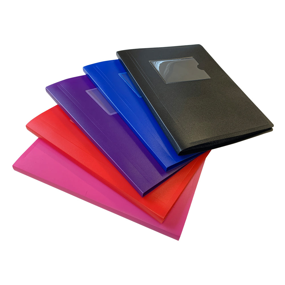 Pack of 5 A5 10 Pocket Pink Flexible Cover Display Books
