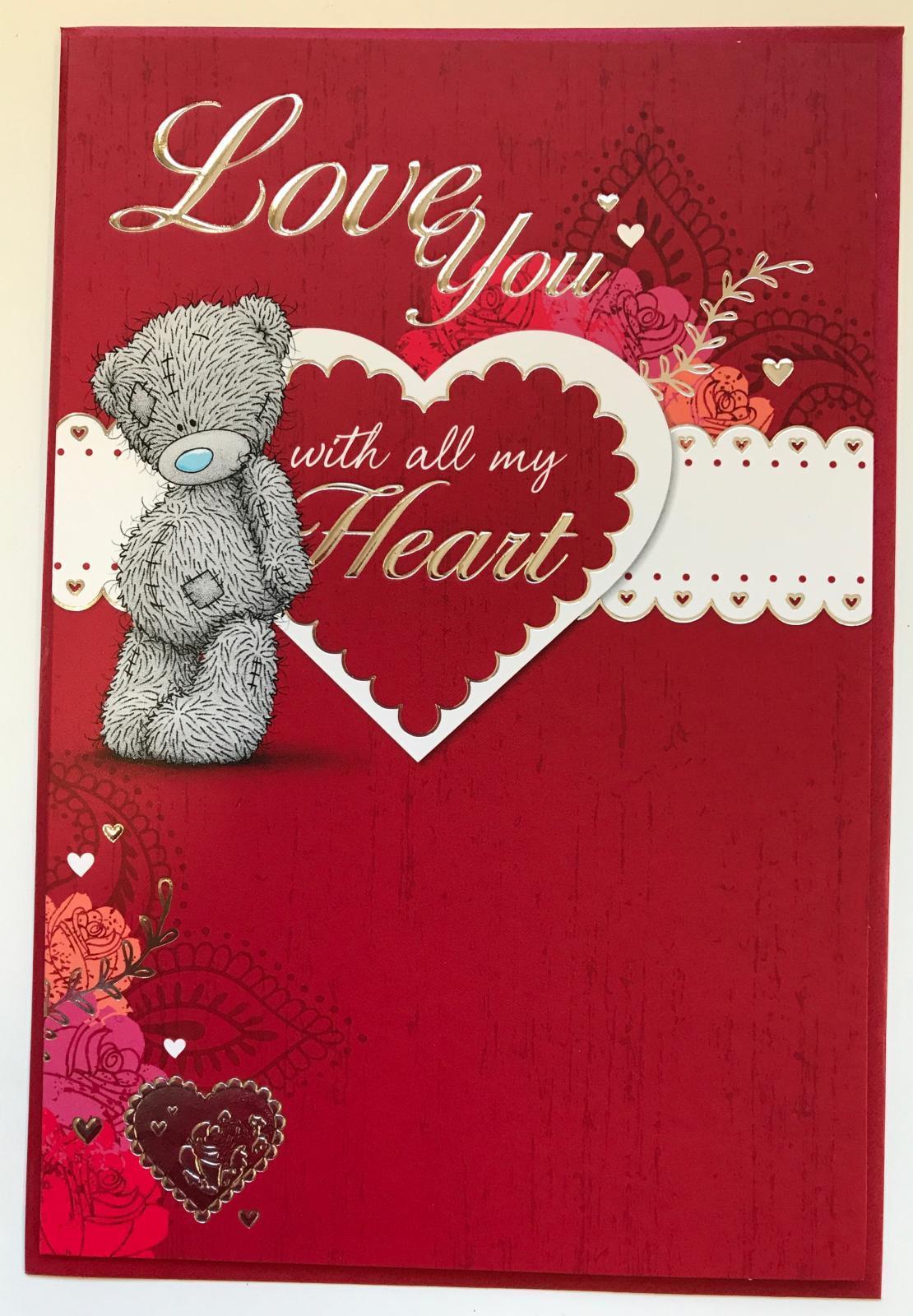 Love You Me to You Bear Valentines Day Card