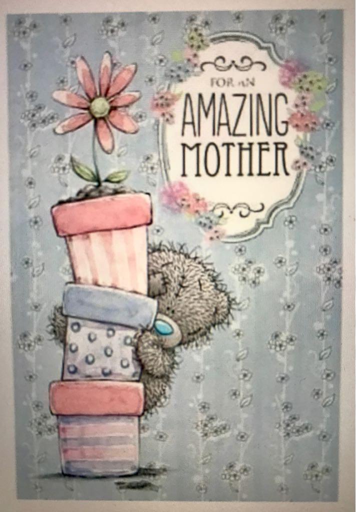 Amazing Mother Tatty Teddy Bear With Flower PotS Mother's Day Card