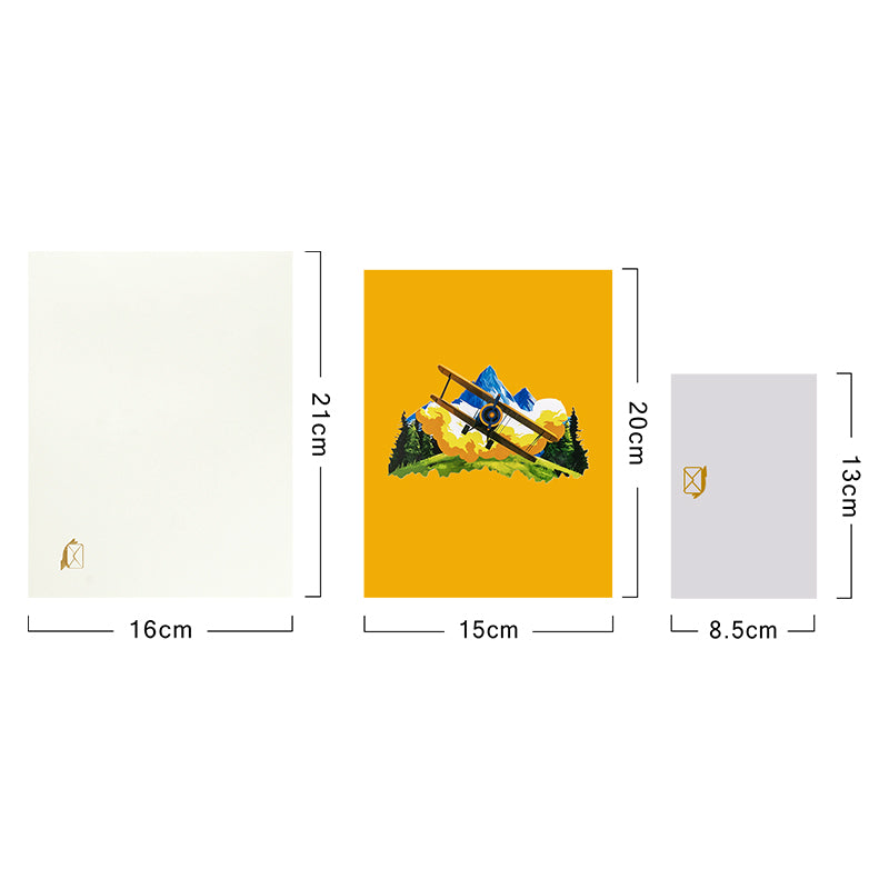 Soaring High Skybound Adventure 3D Biplane Pop Up Card