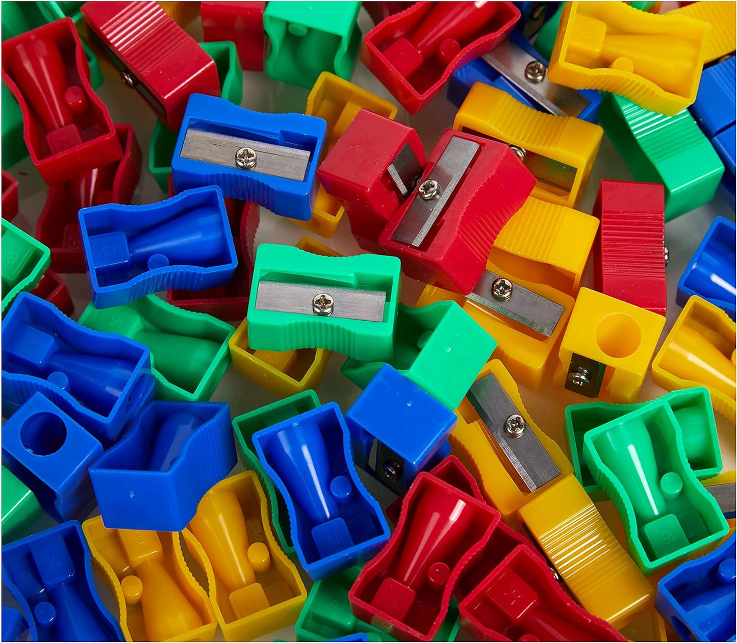 Pack of 100 Assorted Plastic Pencil Sharpeners