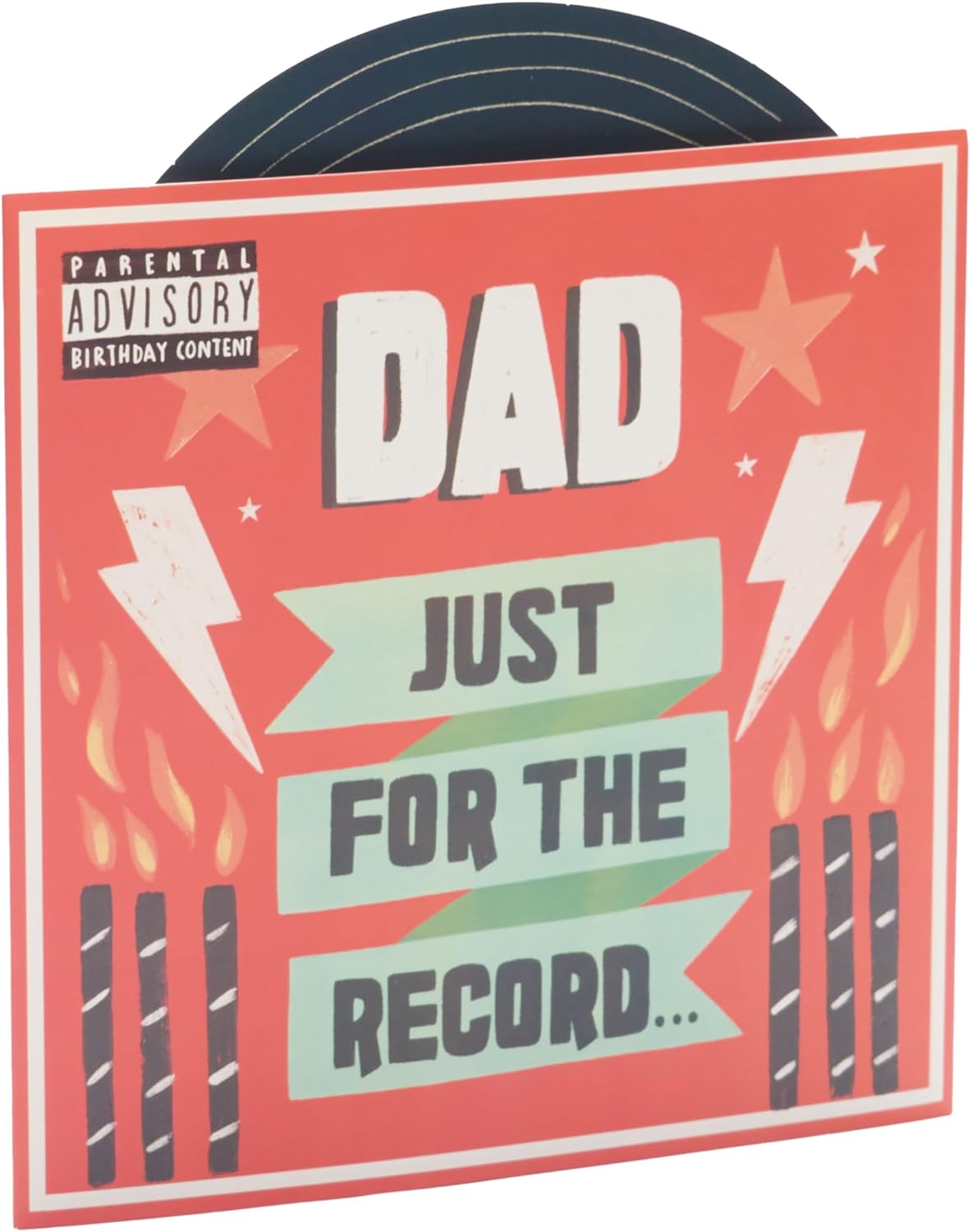 Pop-Up Vinyl Record Design Dad Birthday Card