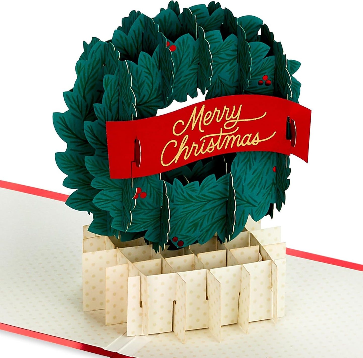 Festive Wreath Design 3D and Pop Up Christmas Card