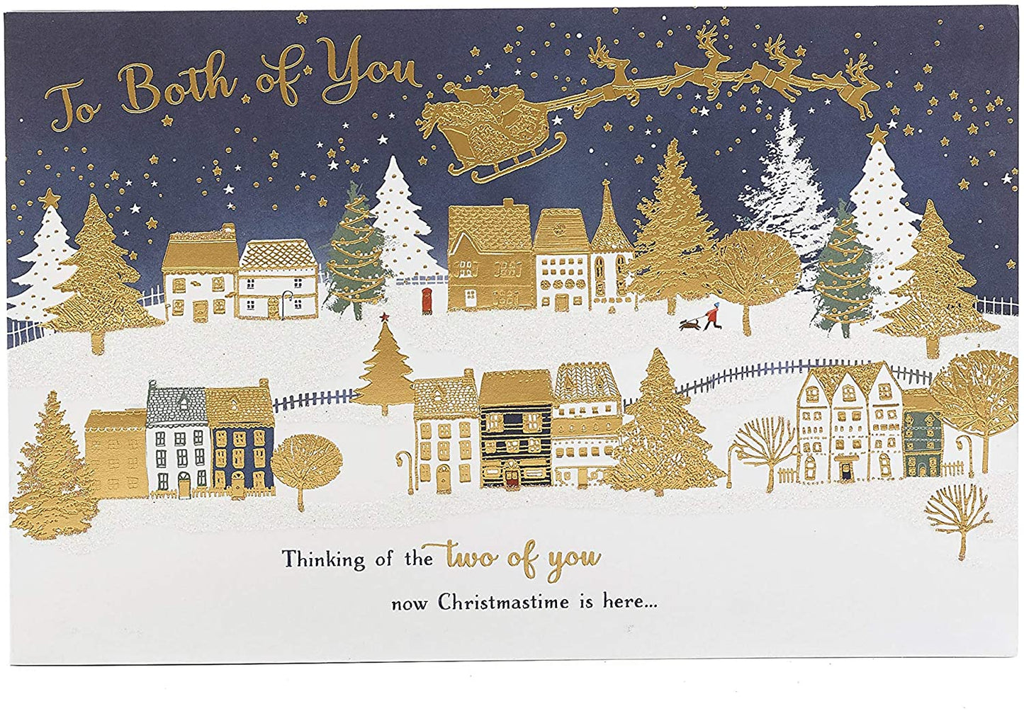 To Both of You Gold Foil Finished Contemporary Christmas Card