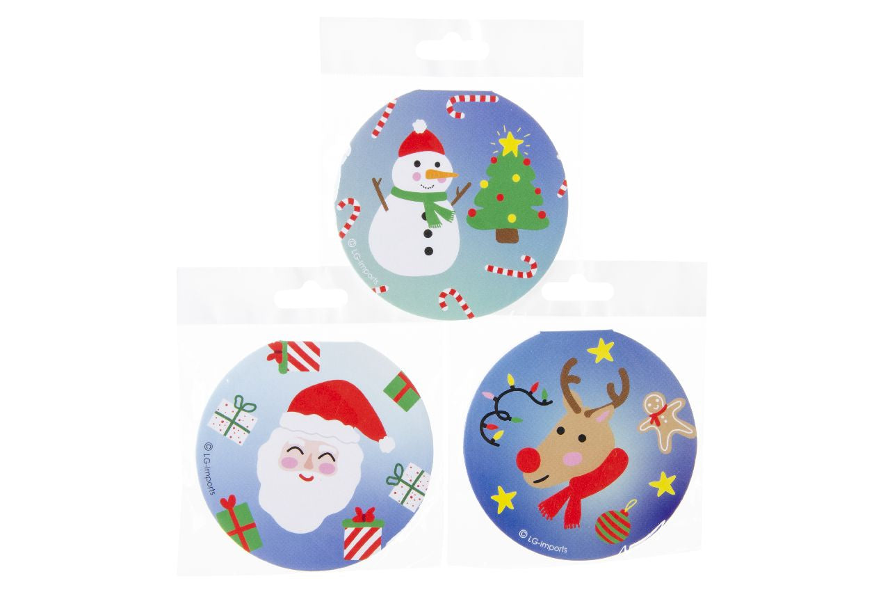 Pack of 48 Round Christmas Notebooks 8cm