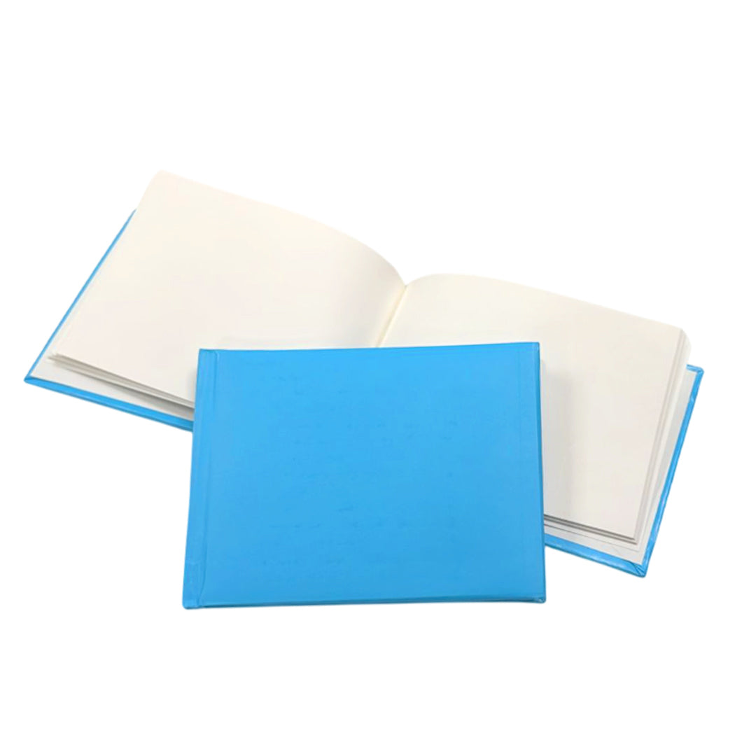 100 Pages Plain Cover Blue Autograph Book – School Leavers Signature, End of Term Memory Book