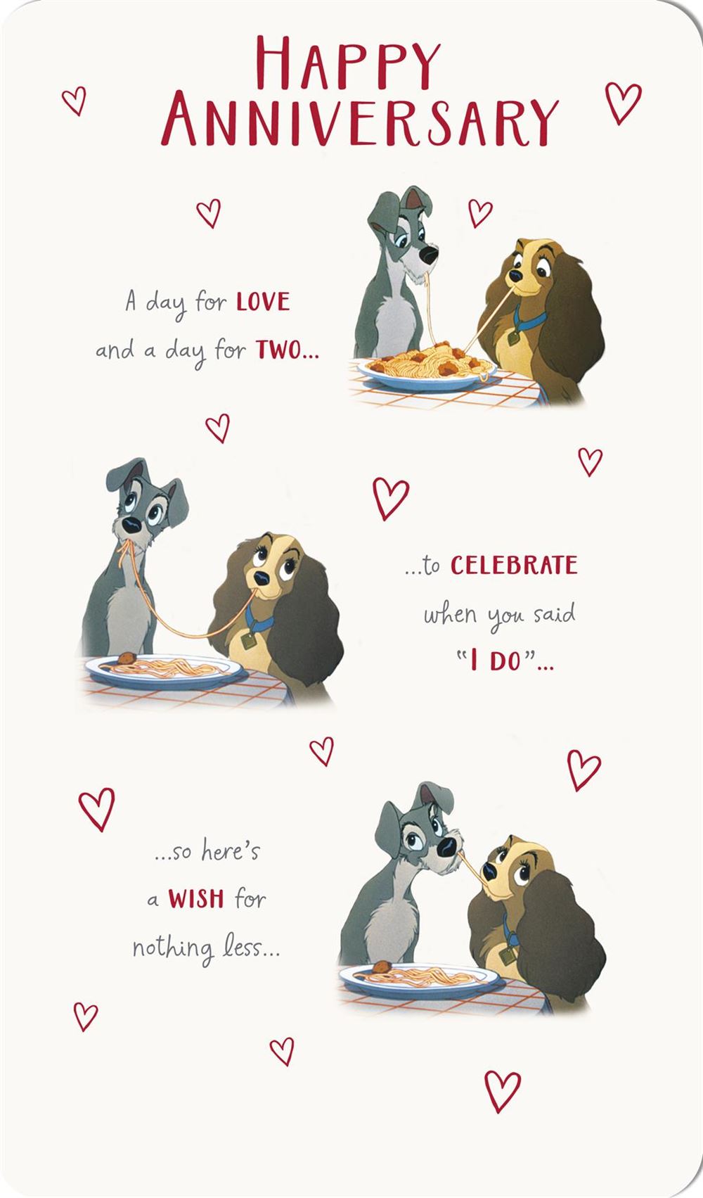 Lady and the Tramp Design Anniversary Card