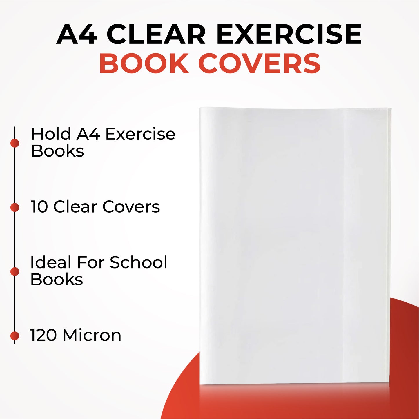Pack of 50 A4 Clear Exercise Book Covers by Janrax