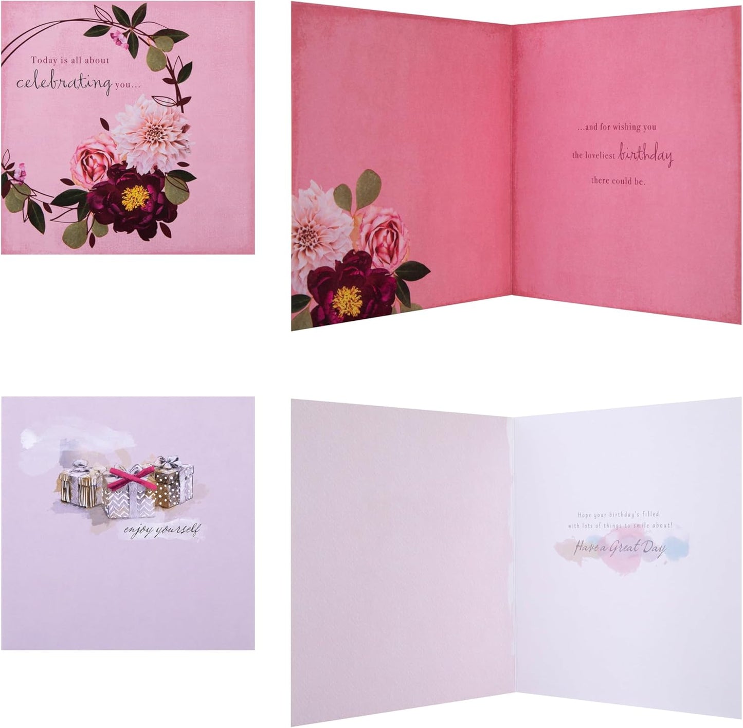 Elegant Simple Floral Pack of 30 Birthday Cards