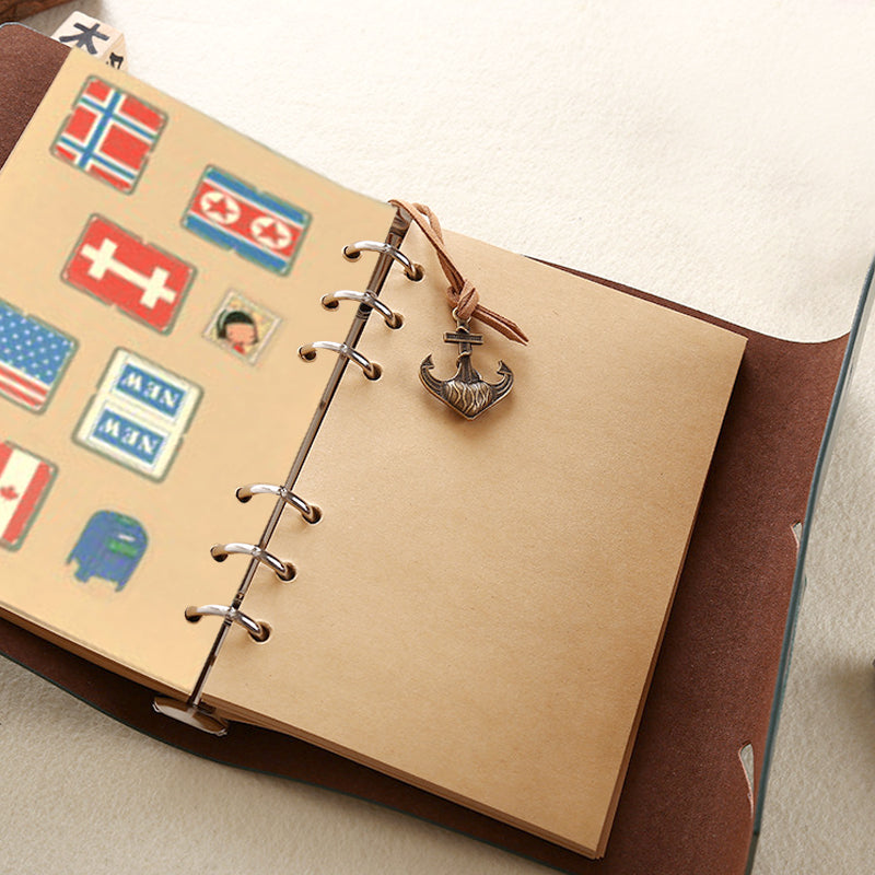 B6 80 Sheets DIY Kraft Paper Loose Leaf Vintage Style Notebook
