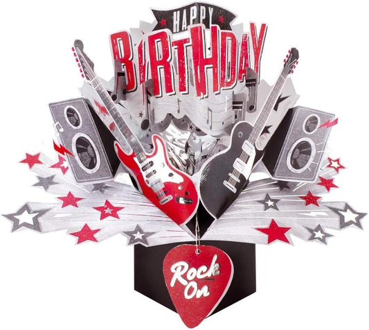 Guitars Happy Birthday Rock 3D Pop-Up Greeting Card