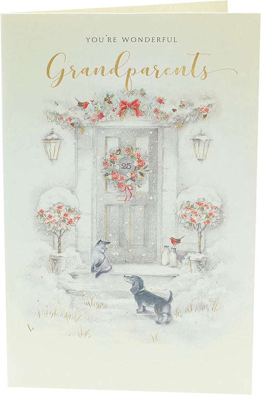 Door Scene Wonderful Grandparents Christmas Card