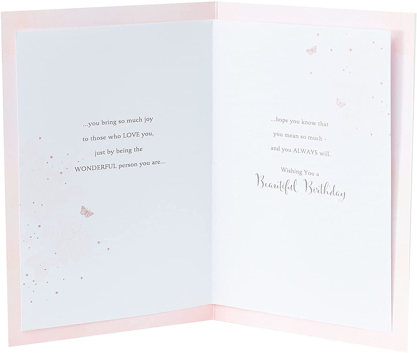 Beautiful Daughter Birthday Luxury Card with Sentimental Message Contemporary Pink Foil Design 