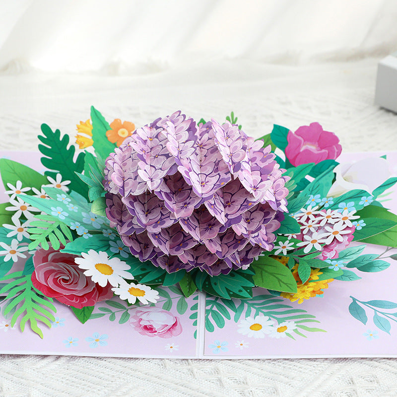 Garden of Grace Hydrangea 3D Pop Up Greeting Card