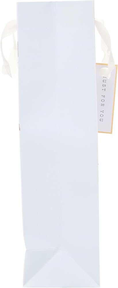 Floral White Lotus Design Bottle Gift Bag