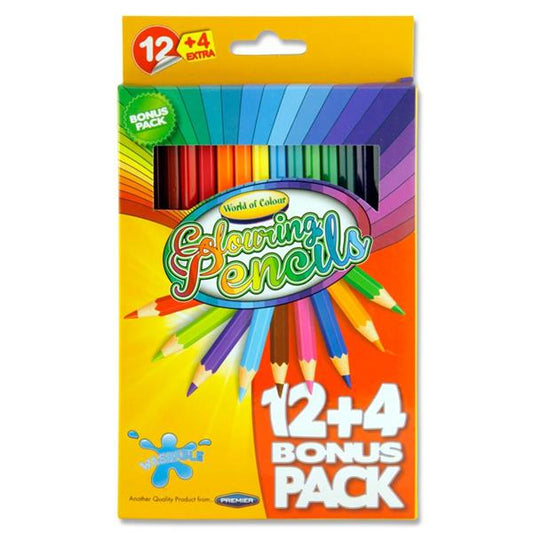 Box of 12 + 4 Colouring Pencils by World of Colour