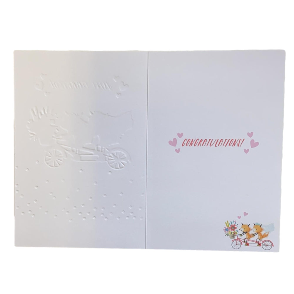 Just Married Cute Wedding Congratulation Card