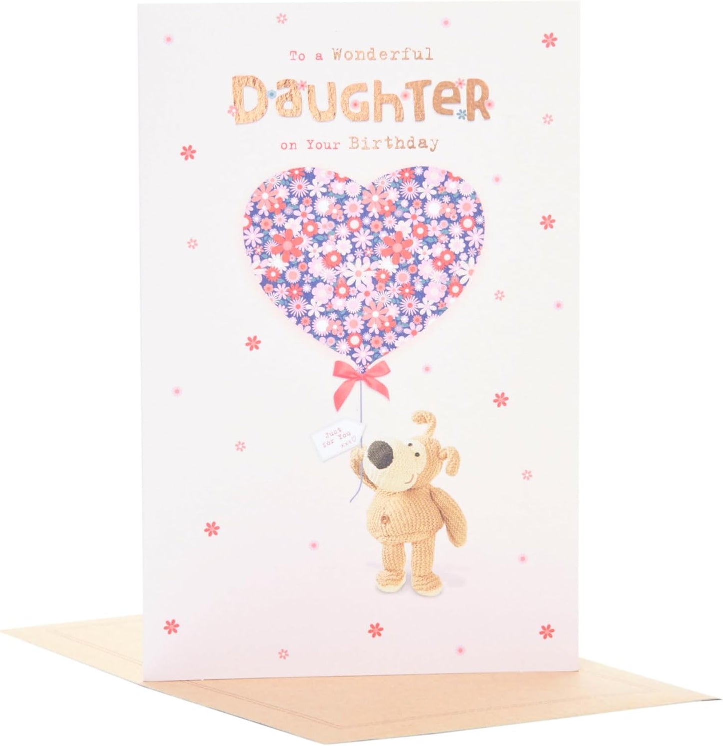 Boofle with Heart Balloon Design Daughter Birthday Card